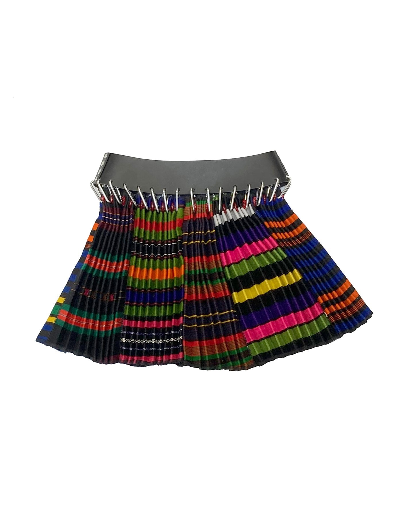 Mini Multi Skirt with Black Belt