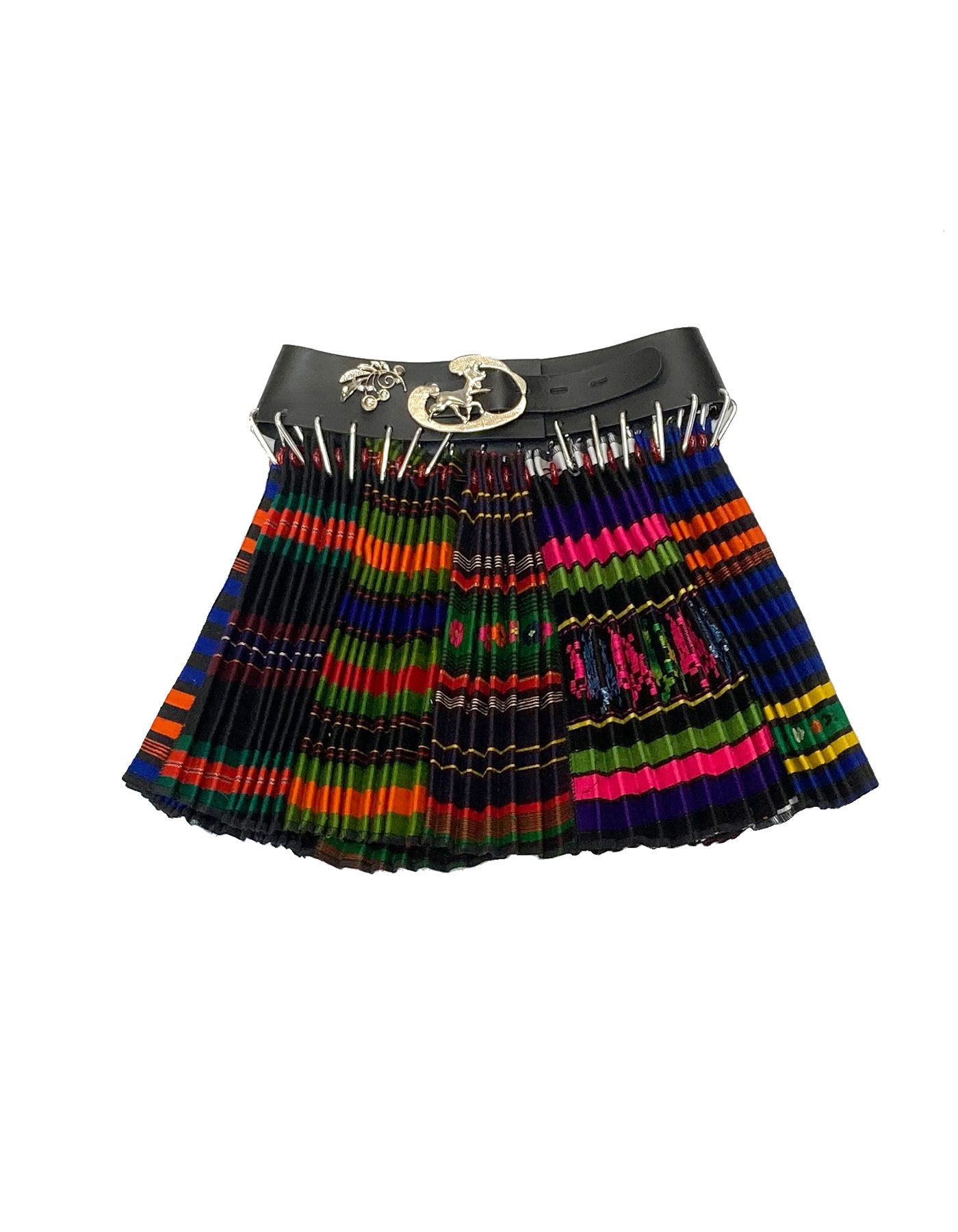 Mini Multi Skirt with Black Belt
