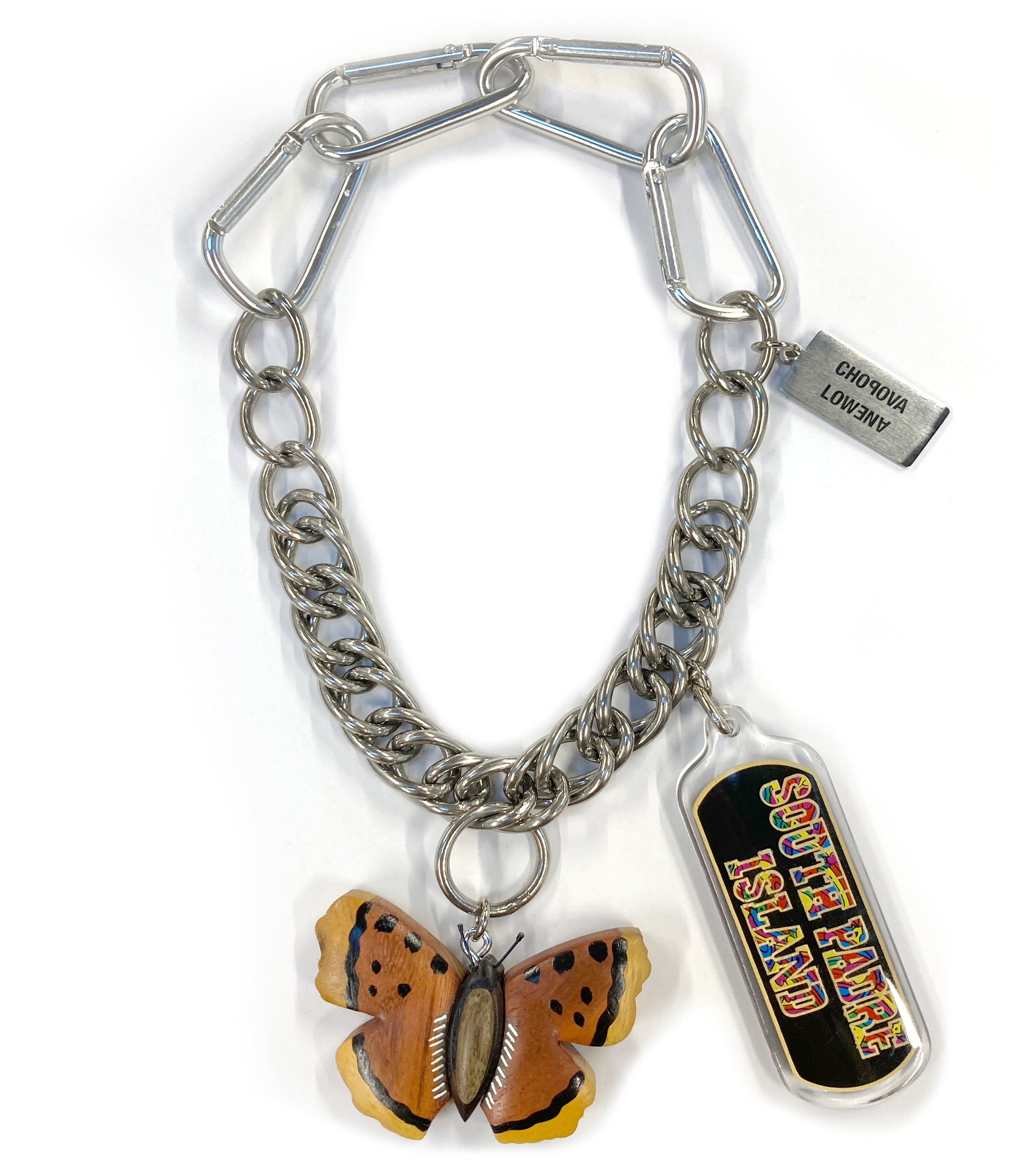 Wooden Butterfly Charm Necklace