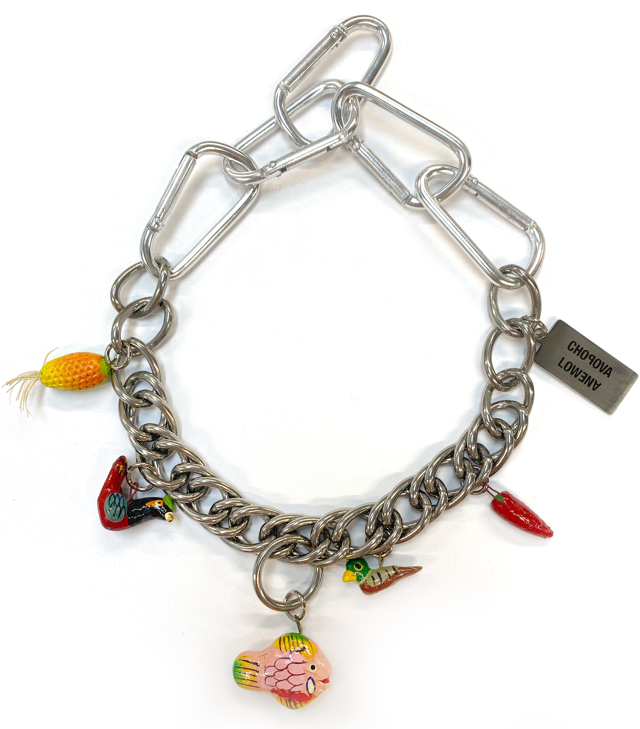 Vintage Wooden Charm Necklace