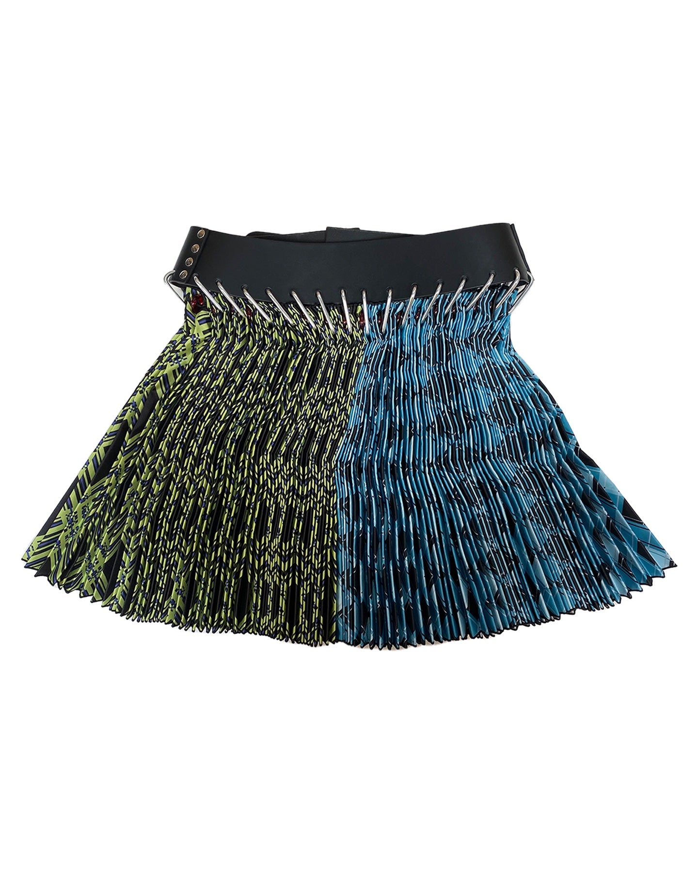 Split Argyle Mini Skirt