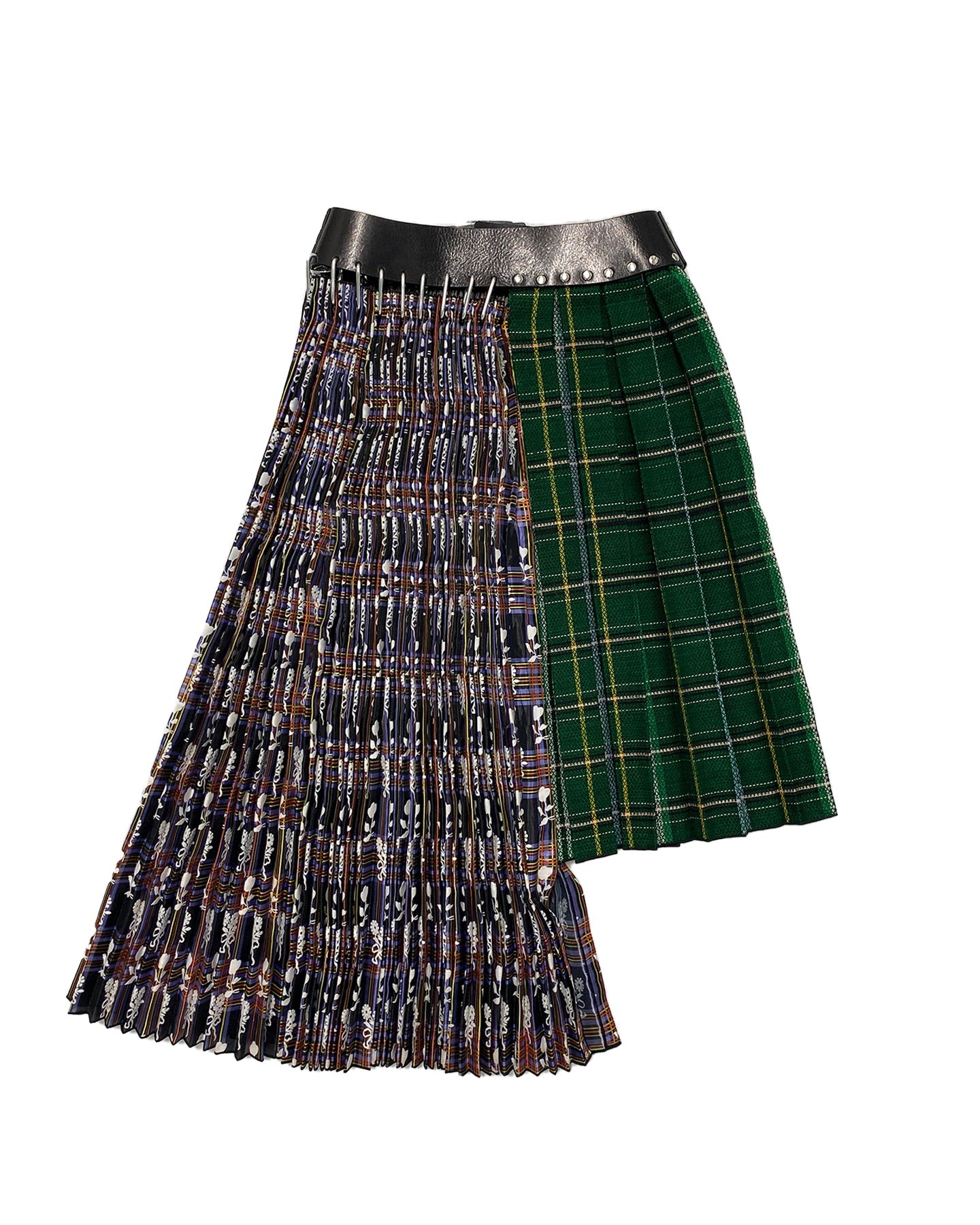 Black Belt Half and Half Midi Skirt