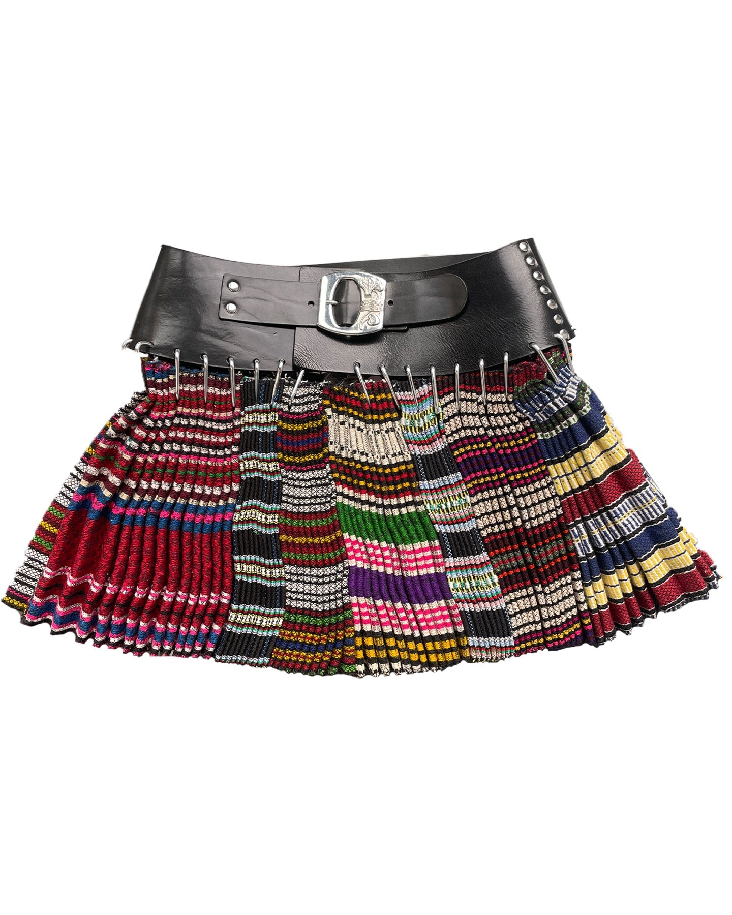 Mini Wool Skirt with Black Belt