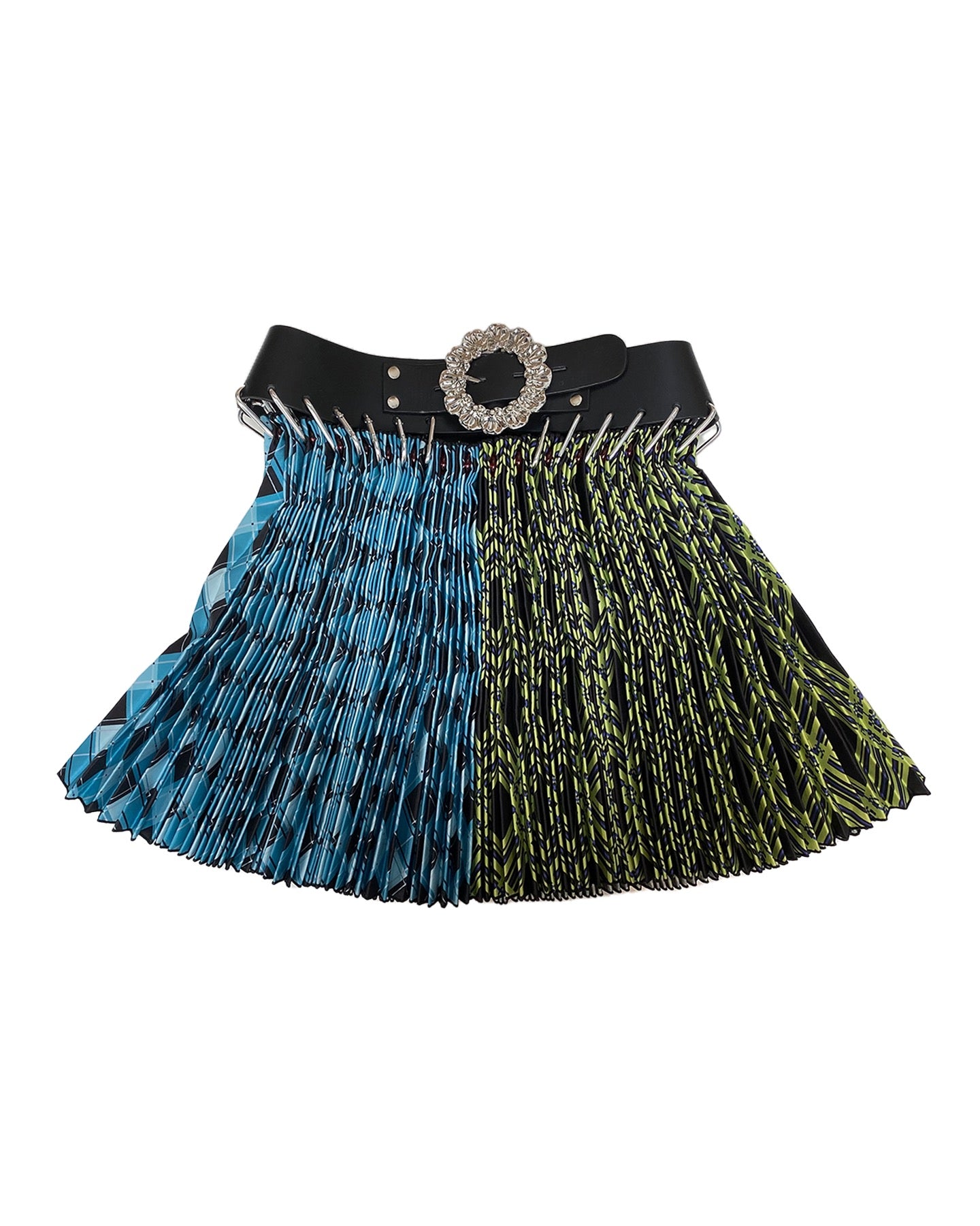 Split Argyle Mini Skirt