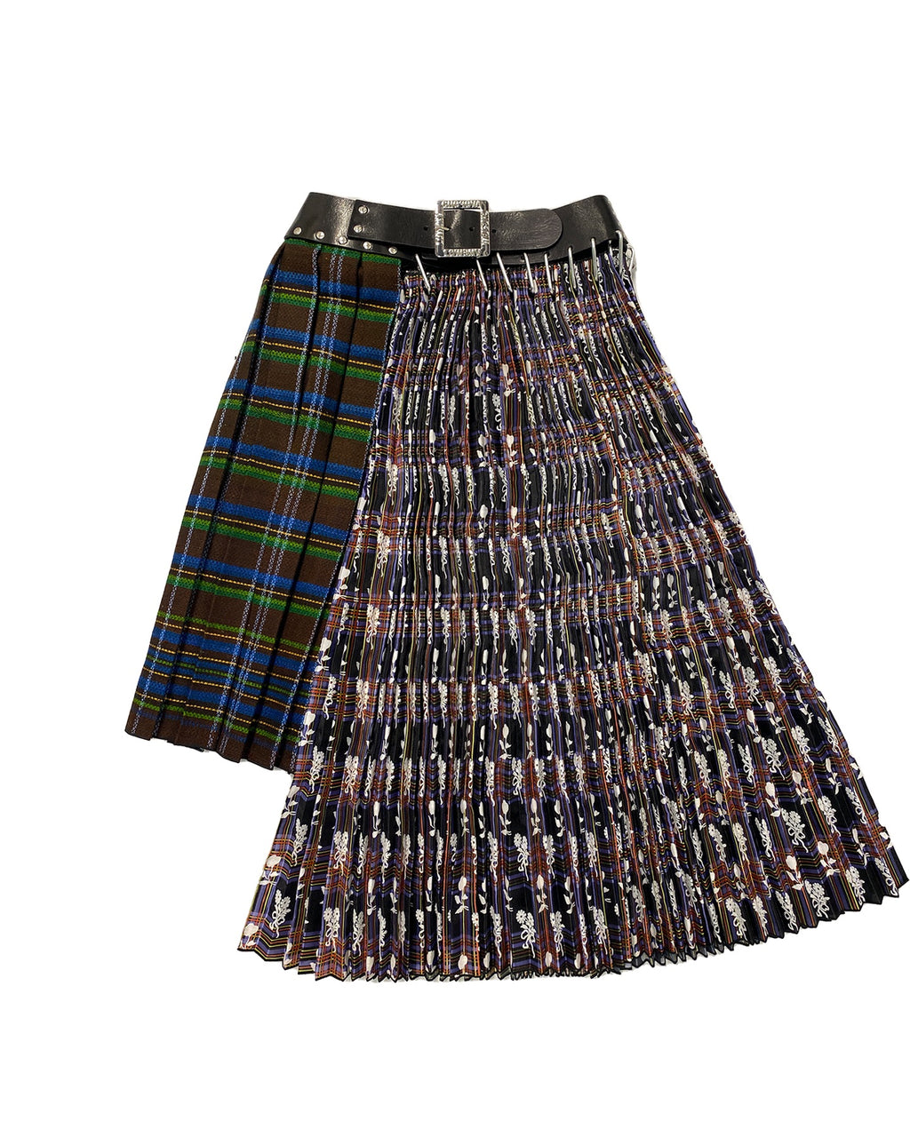 Black Belt Half and Half Midi Skirt