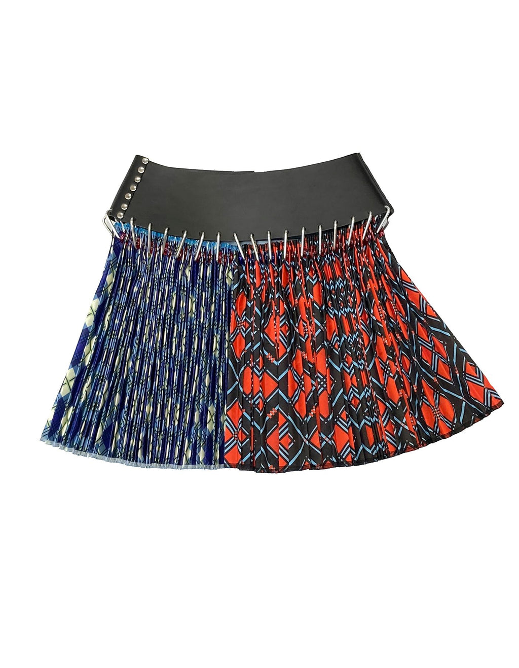 Mini Split Argyle Skirt Black Belt